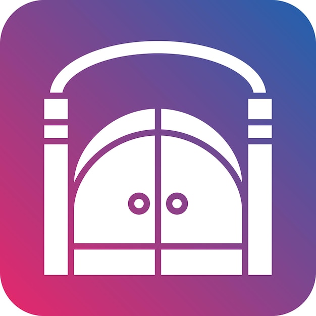 Diseño vectorial Estilo del icono de la puerta del cementerio