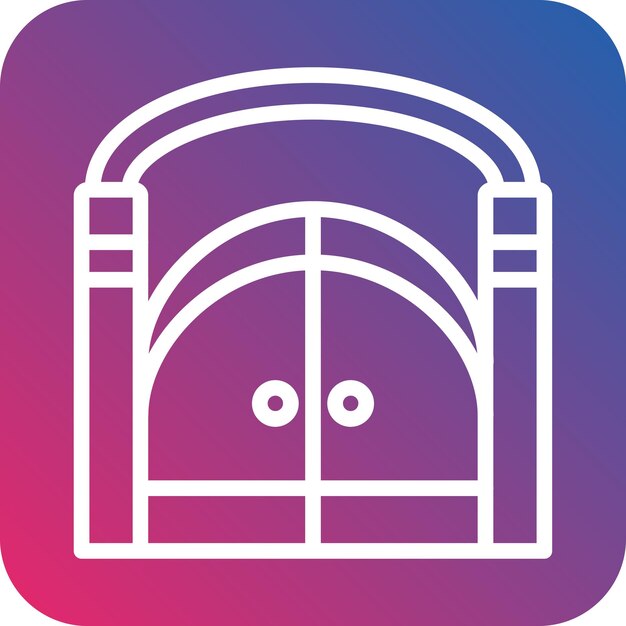 Diseño vectorial Estilo del icono de la puerta del cementerio