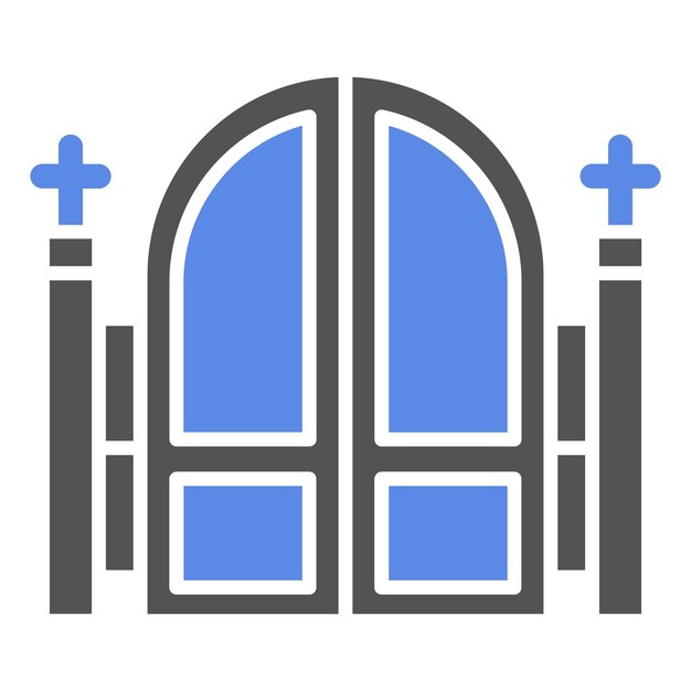 Diseño vectorial Estilo del icono de la puerta del cementerio