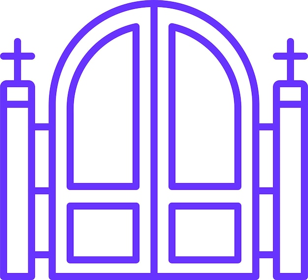 Diseño vectorial Estilo del icono de la puerta del cementerio