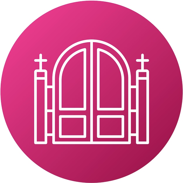 Diseño vectorial Estilo del icono de la puerta del cementerio