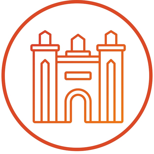 Diseño vectorial del estilo del icono de la Puerta de Dubai