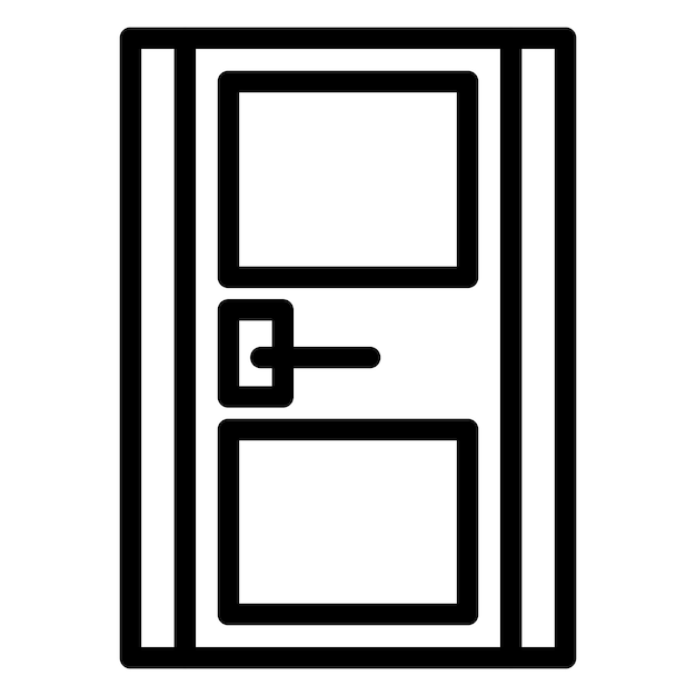 Diseño vectorial estilo del icono de la puerta eléctrica