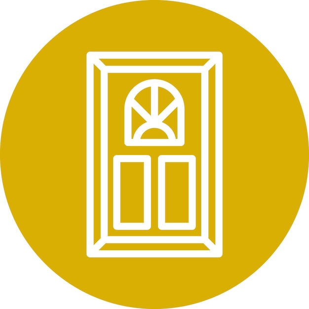Diseño vectorial Estilo del icono de la puerta de la habitación