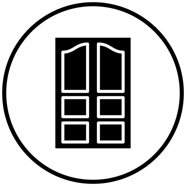 Diseño vectorial Estilo del icono de la puerta de la habitación