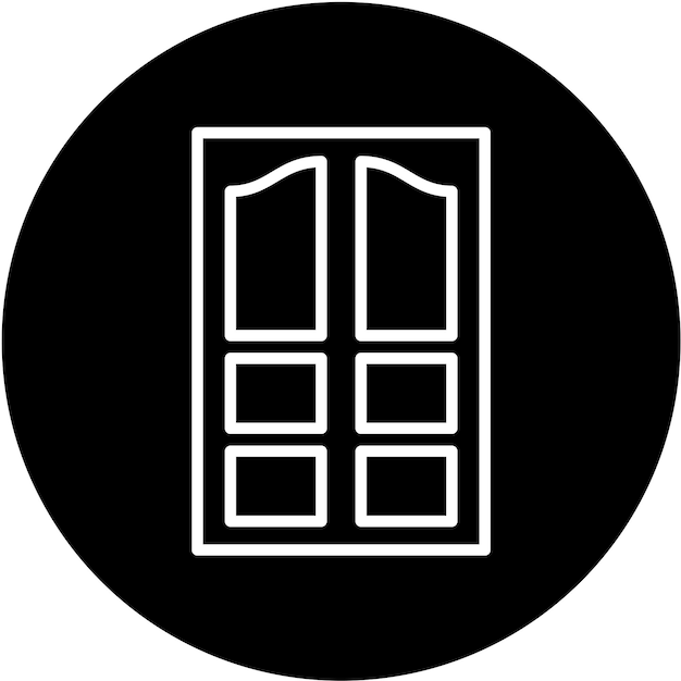 Diseño vectorial Estilo del icono de la puerta de la habitación