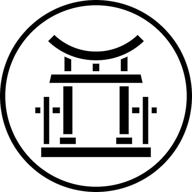 Diseño vectorial Estilo del icono de la puerta Torii
