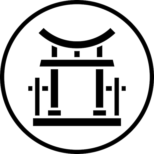 Diseño vectorial estilo del icono de la puerta torii