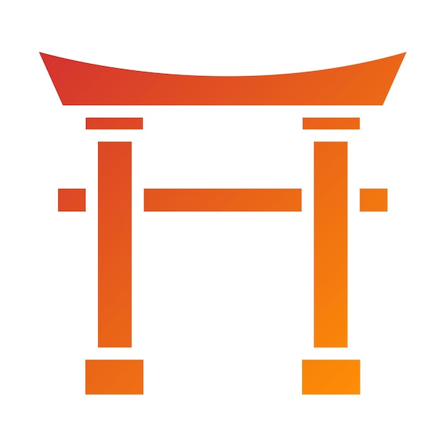 Diseño vectorial Estilo del icono de la puerta Torii