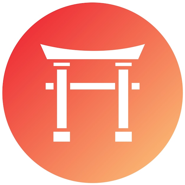 Diseño vectorial Estilo del icono de la puerta Torii