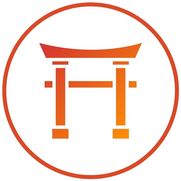 Diseño vectorial Estilo del icono de la puerta Torii
