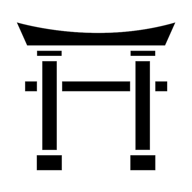 Diseño vectorial Estilo del icono de la puerta Torii