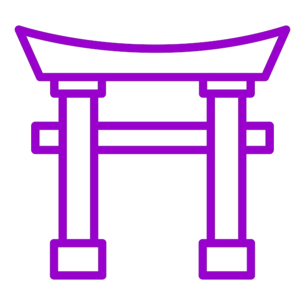 Diseño vectorial Estilo del icono de la puerta Torii