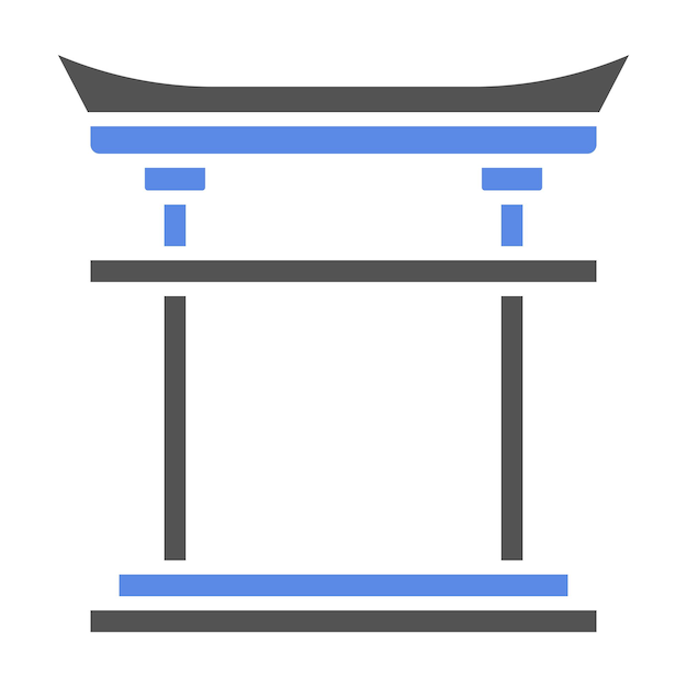 Diseño vectorial Estilo del icono de la puerta Torii