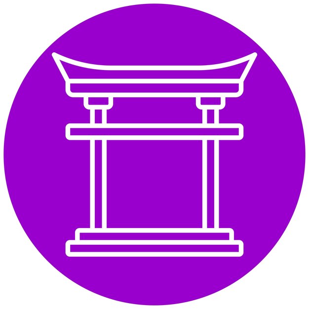 Diseño vectorial Estilo del icono de la puerta Torii