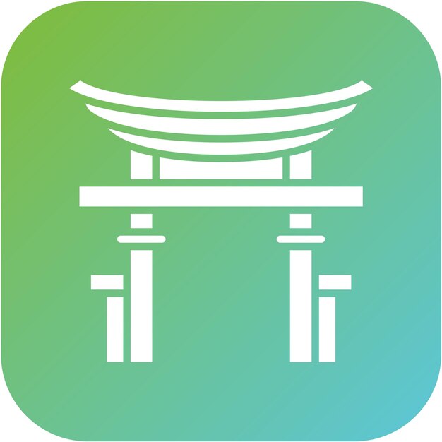 Diseño vectorial Estilo del icono de la puerta Torii