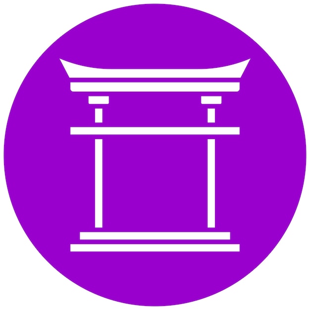 Diseño vectorial Estilo del icono de la puerta Torii