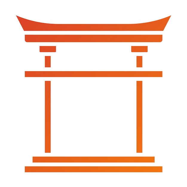 Diseño vectorial Estilo del icono de la puerta Torii