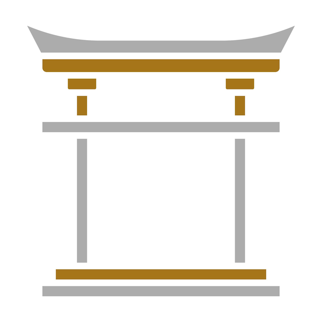 Diseño vectorial Estilo del icono de la puerta Torii
