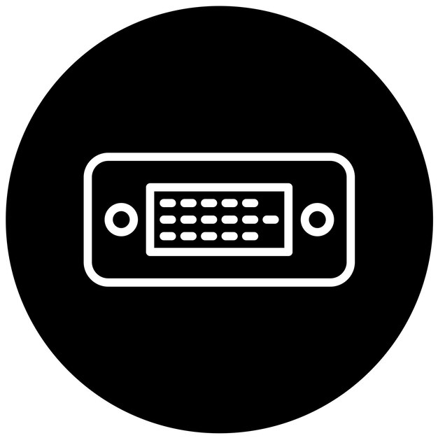 Diseño vectorial Estilo del icono del puerto DVI