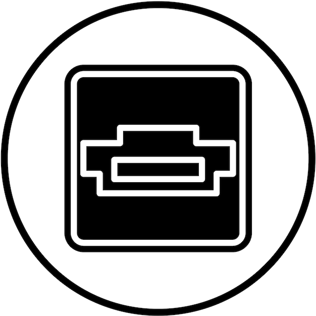 Diseño vectorial Estilo del icono del puerto eSATA