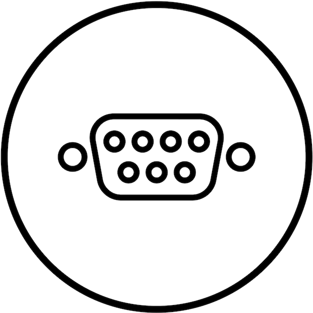 Diseño vectorial Estilo de icono de puerto en serie