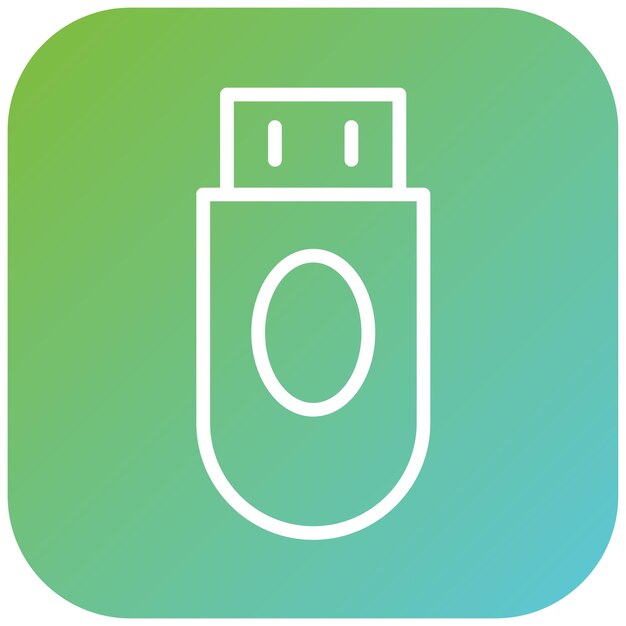 Diseño vectorial del estilo del icono del puerto USB