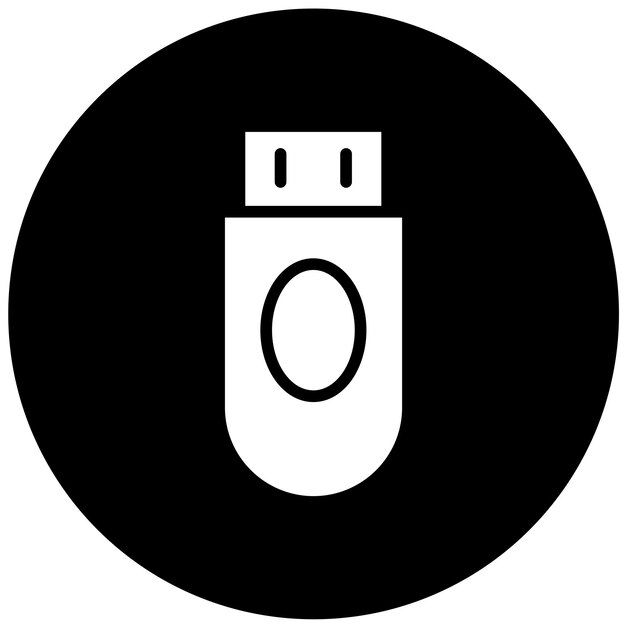 Diseño vectorial del estilo del icono del puerto USB