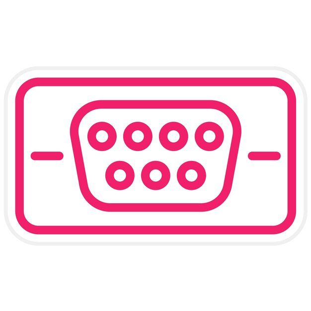 Diseño vectorial Estilo de icono de puerto VGA