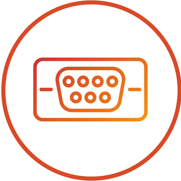 Diseño vectorial Estilo de icono de puerto VGA
