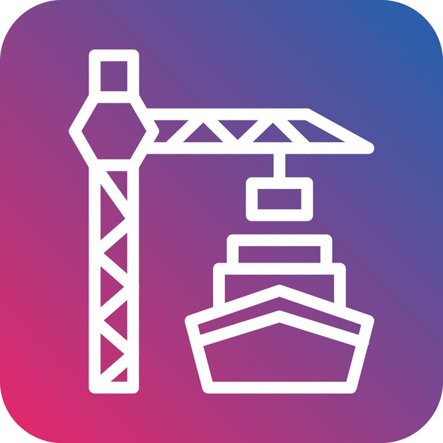 Diseño vectorial Estilo del icono del puerto