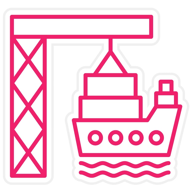 Diseño vectorial Estilo del icono del puerto