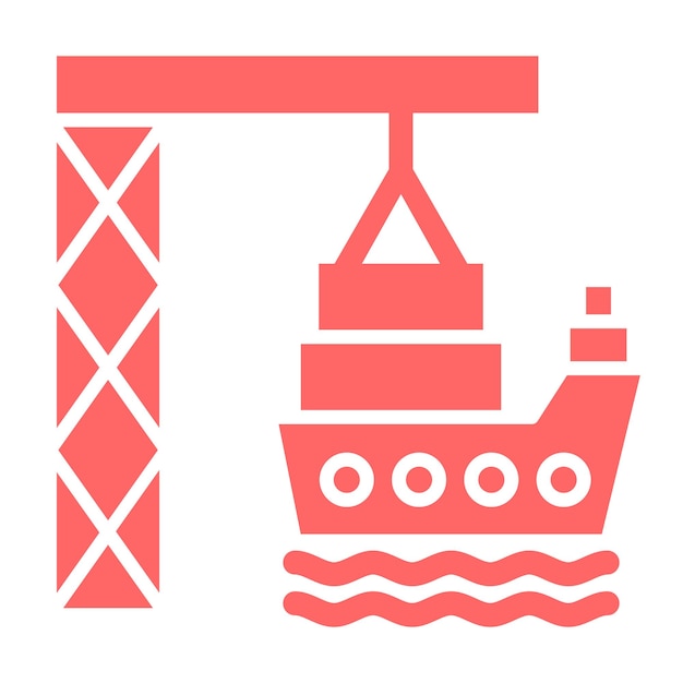 Diseño vectorial Estilo del icono del puerto