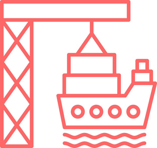 Diseño vectorial Estilo del icono del puerto
