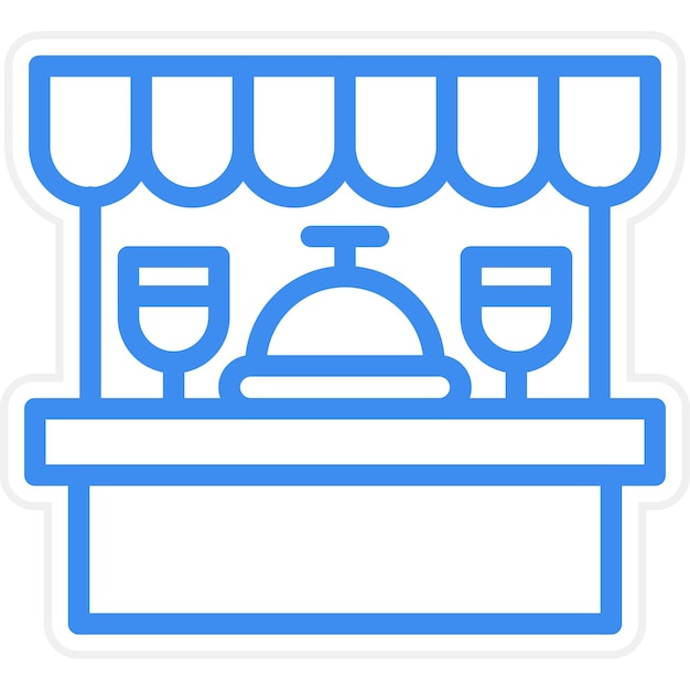 Diseño vectorial Estilo del icono del puesto de alimentos