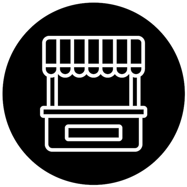 Diseño vectorial Estilo del icono del puesto de alimentos