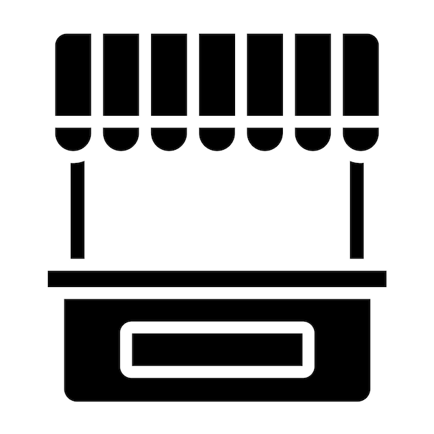 Diseño vectorial Estilo del icono del puesto de alimentos