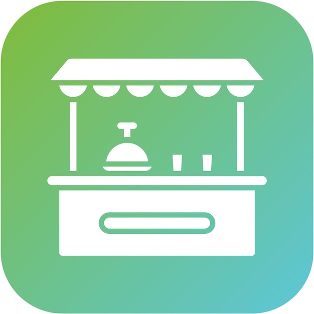 Diseño vectorial Estilo del icono del puesto de alimentos