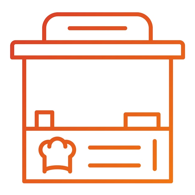 Diseño vectorial Estilo del icono del puesto de alimentos