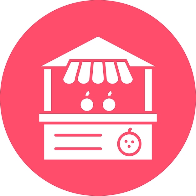 Diseño vectorial del estilo del icono del puesto de frutas