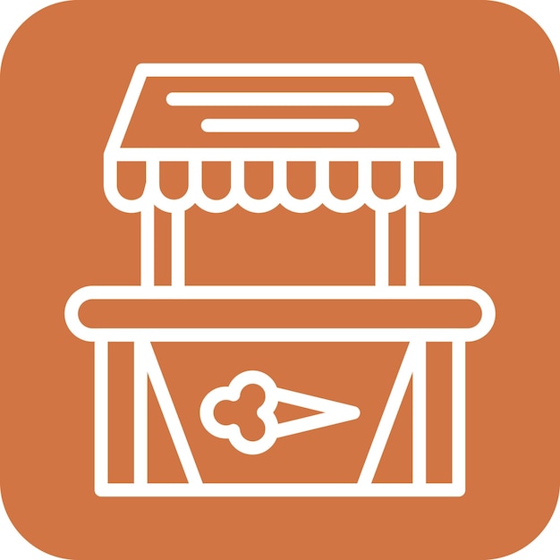 Diseño vectorial del estilo del icono del puesto de helados