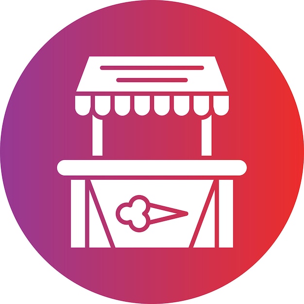 Diseño vectorial del estilo del icono del puesto de helados