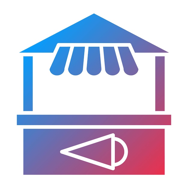 Diseño vectorial del estilo del icono del puesto de helados