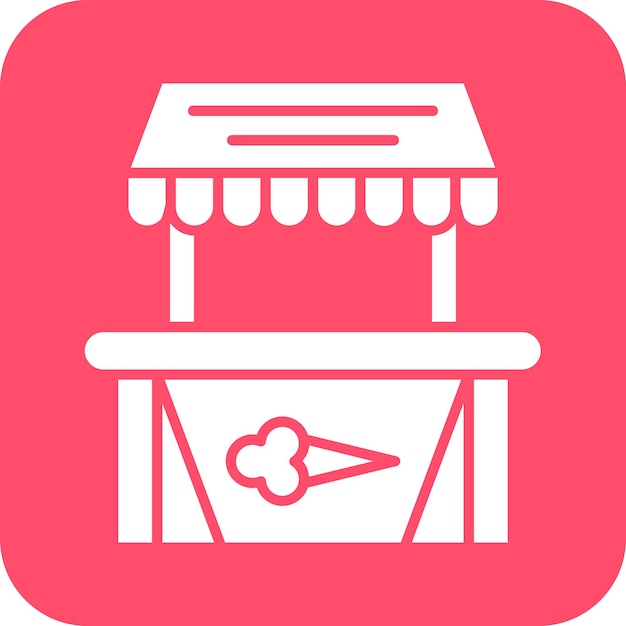 Diseño vectorial del estilo del icono del puesto de helados