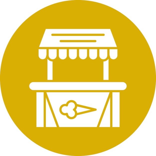 Diseño vectorial del estilo del icono del puesto de helados