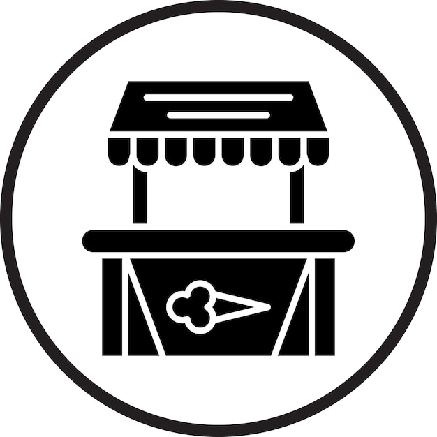 Diseño vectorial del estilo del icono del puesto de helados