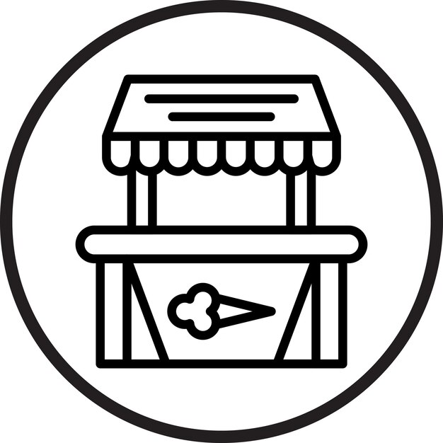 Diseño vectorial del estilo del icono del puesto de helados