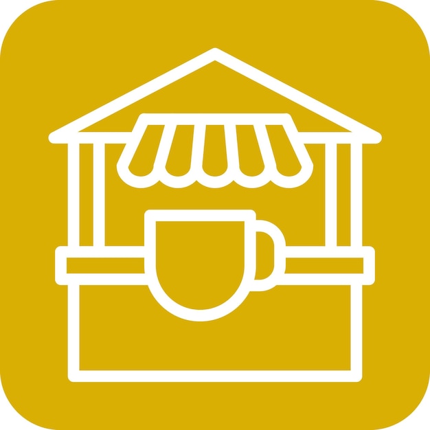 Diseño vectorial del estilo del icono del puesto de té