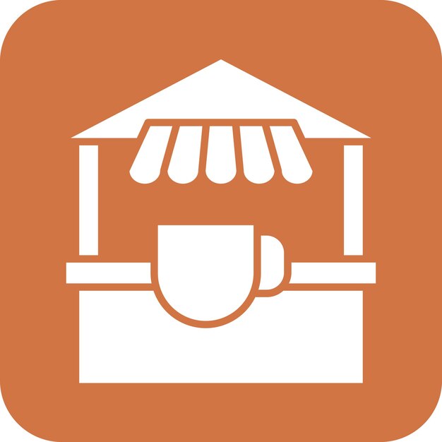 Diseño vectorial del estilo del icono del puesto de té