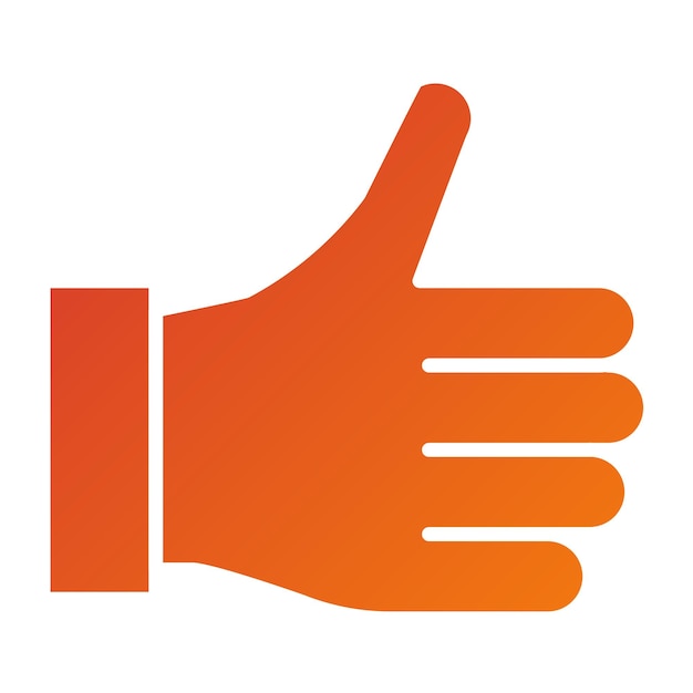 Diseño vectorial Estilo del icono de pulgar hacia arriba